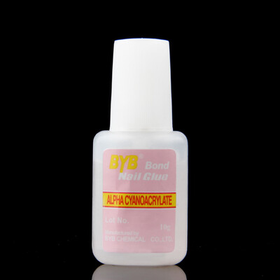 

1 Pcs 10g BYB False Nail Art Glue Tips Glitter Acrylic Decoration with Brush New