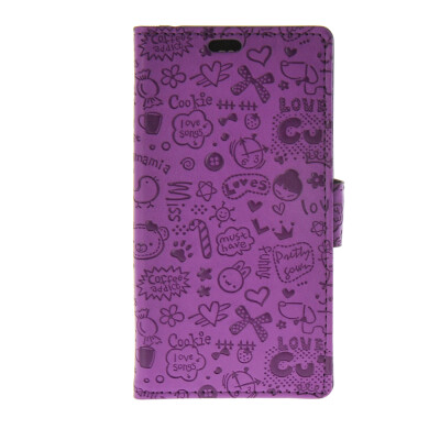 

MOONCASE Cute Little Witch Leather Side Flip Wallet Card Holder Stand Pouch ЧЕХОЛ ДЛЯ Sony Xperia Z4 Purple