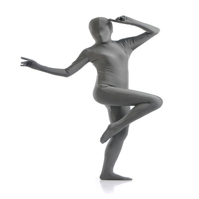 

Womens Spandex Zentai Full Bodysuit Dark Blue Lady Back Zipper Tights Dancewears Womens Catsuit Fancy Halloween Costumes