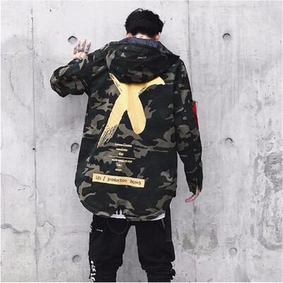

Coat Camo Jacket Red Yellow Headwear Hoody Windbreakers Hip Hop Jackets Coat For Men Women US Size -XL