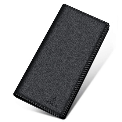 

Scarecrow MEXICAN mens wallet suede leather wallet large capacity two fold long wallet fashion ticket holder MMQB01181656 black