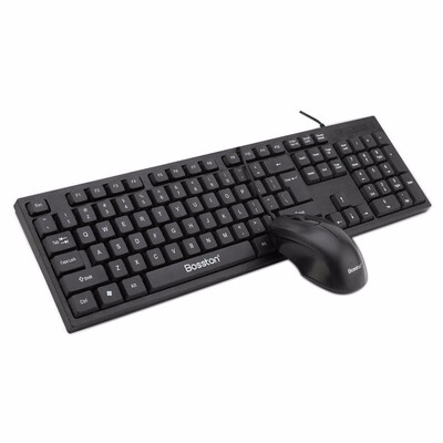 

Bosston Business Keyboard&Mouse Set Ultra Thin Keyboards Mute Button for Office PC computer Desktop Laptop