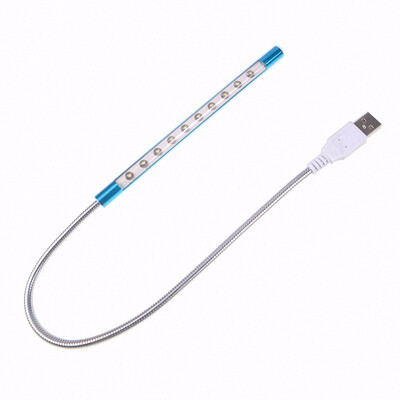 

Hot Sale Mini Flexible USB Led 10 Light Computer reading Lamp Bright Multi Colors for Notebook Laptop Desktop Power Bank