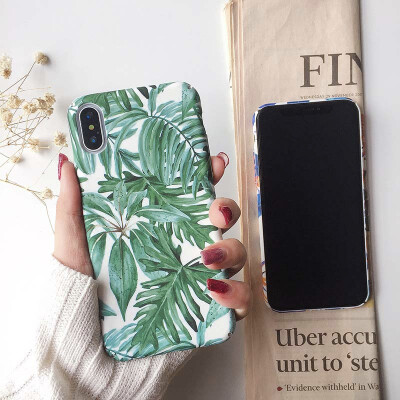 

Fashion small fresh plant leaf series mobile phone shell iPhone78 plus simple apple X all-inclusive mobile phone hard shell prote