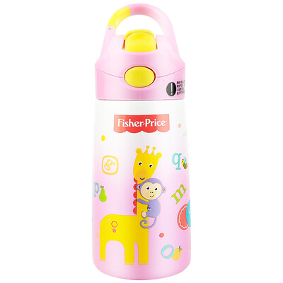 

United States Fisher baby sippy cup baby insulation kettle outdoor leak-proof portable portable drinking cup 380ML pink