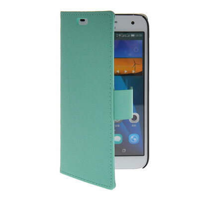

MOONCASE Slim Leather Side Flip Wallet Card Slot Pouch with Kickstand Shell Back чехол для Huawei Ascend G7 Mint Green