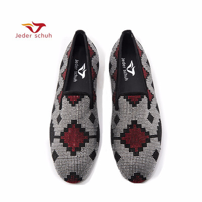 

Jeder Schuh new style Mixed Colors Rhinestone men shoes leather upper&insole Party&wedding Slip-on mens loafers
