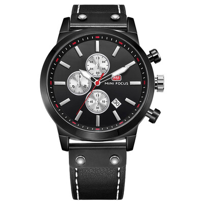 

BOFUTE Male Watches Business Watch Quartz Watches Japanese Movement Calendar Luminous Waterproof Genuine Leather Strap 0110G