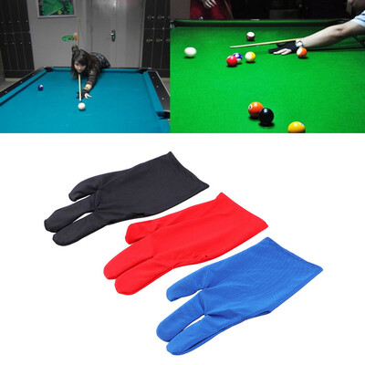 

Hot 1 Pair Spandex Snooker Billiard Cue Glove Pool Three Finger Accessory