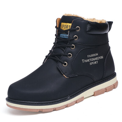 

Brand Hot Sale Winter Snow Boots High Quality Pu Leather Warm Boots Waterproof Casual Working Shoes Fashion Men Boots