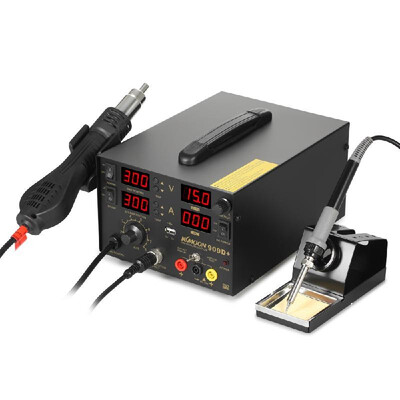 

KKmoon 800W 4 in 1 Digital SMD Rework Soldering Station DC Power Supply Welder Hot Air Gun Soldering Iron Stand Desolder Set BGA N