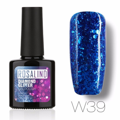 

ROSALIND Gel 1S PBlack Bottle 10ML Diamond Glitter W01-29 Gel Nail Polish Semi Permanent Nail Art UV&LED Soak-Off gel lacquer
