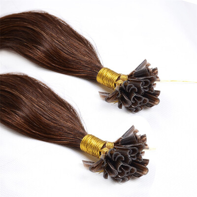 

BHF HAIR Fusion hair extensions 16"-26" Real Human Hair Extensions Straight Keratin U-Tip Brown Color 1gs 20g pack