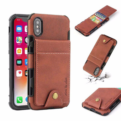 

SHS Phone Case For Iphone 66s78X Fashion Linen Clasp Card slot Multifunctional Wallet Full Cover