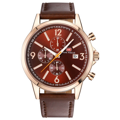 

BOFUTE Male Watches Casual Watch Quartz Movement Calendar Luminous Waterproof Genuine Leather Strap 0084G