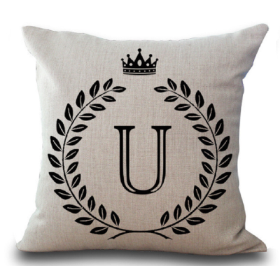 

Cntomlv 1Pcs Crown Letter 4545cm Cotton Linen Throw Pillow Cushion Cover Car Home Decoration Sofa Decor Decorative Pillowcase