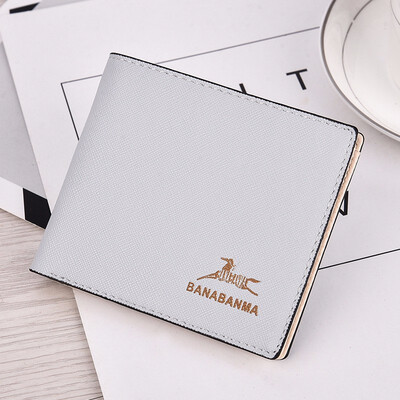 

Mens short zero wallet Korean cross pattern multi function wallet large capacity