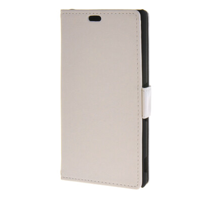 

MOONCASE Simple style Leather Wallet Flip Card Stand Back Case Cover for Sony Xperia M4 Aqua White