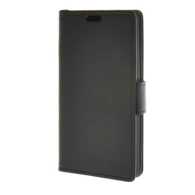 

MOONCASE Simple style Leather Wallet Flip Card Stand Back Case Cover for LG Leon 4G LTE C40 H340n Black