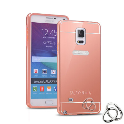 

MOONCASE Plating Metal Frame Edge Mirror Back Protective Shell 2 in 1 Thin Case Cover for Samsung Galaxy Note 4