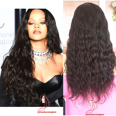 

rihanna middle part Wet And Wavy Lace Front Human Hair Wigs With Baby Hair Pre Plucked Natural Hairline For Black Women