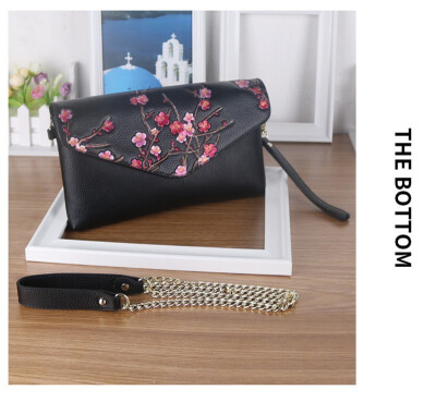 

Fashion Genuine Leather Plum Flower Pack Shoulder Bag Crossbody Package Clutch Women Designer Wallet Chain Handbags Bolsos Mujer