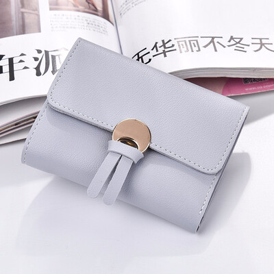 

Ladies simple female short refreshing female three folding female soft leather clip student multifunctional wallet