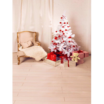 

Xmas Pink Tree&Gifts Photo Backdrop 57FT Vinyl Fabric Cloth Digital Printing Photo Background st-549
