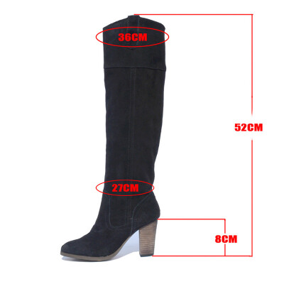 

Natural suede boots women high heel autumn shoes woman