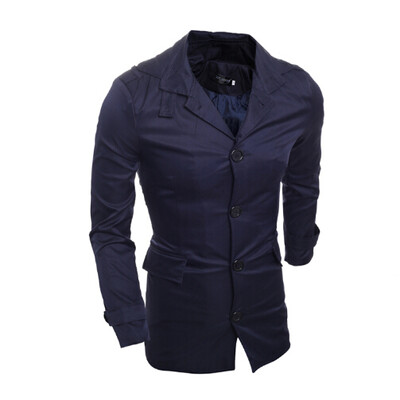 

Zogaa New Mens Wind Coat Fashion Single-breasted Stand Collar