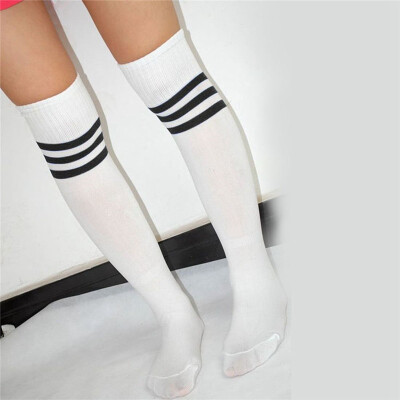 

MyMei Unisex High Striped Over Knee Long Socks Stockings Stripe Tube Soccer Football