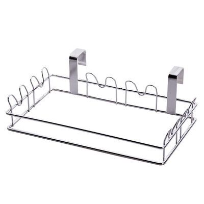

Double hook Stainless steel Garbage Bag Holder Cupboard Door Back trash bag storage rack towel hanger kitchen organizer