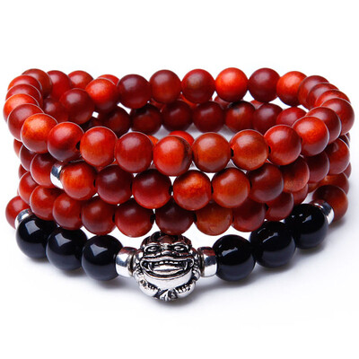 

Phoenix Nirvana original jewelry blood dragon wood 925 silver brave Buddha beads hand string men and women common models