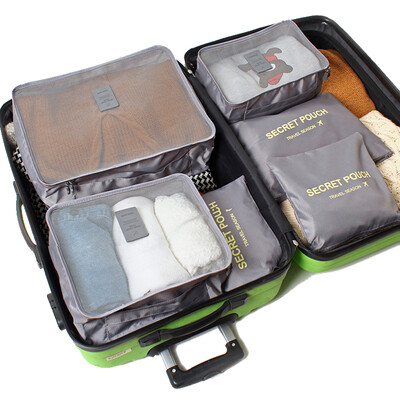 

Kayson KANSOON Водонепроницаемая сумка для хранения багажа Baggage Sorting Bag Travel Set Одежда для путешествий Сумка для хранения Сумка для хранения одежды 6 Pack Grey