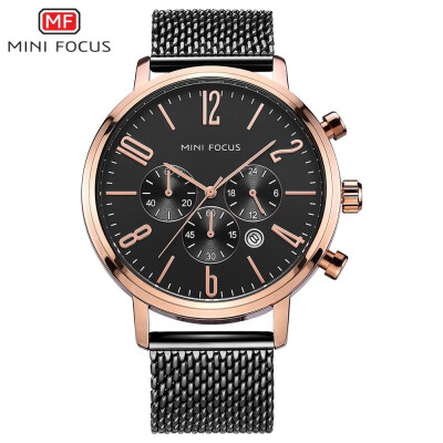 

MINI FOCUS Fashion Sports Stainless Steel Strap Men Quartz Watch BF0183G