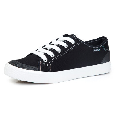 

Backrest Warrior spring&summer new couple canvas shoes students flat with white shoes flat low low casual shoes WXY-805T black 39