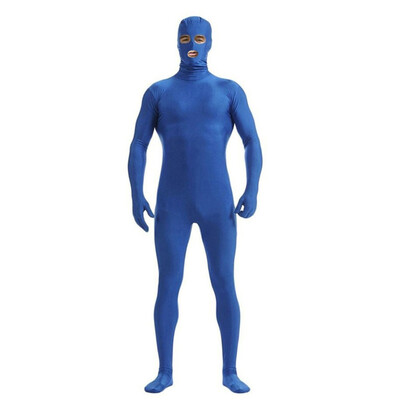 

Mens Open Eyes&Mouth Zentai Full Bodysuit Custom Made Back Zipper Tights Suit Mens Fancy Full Bodysuit Halloween Costumes