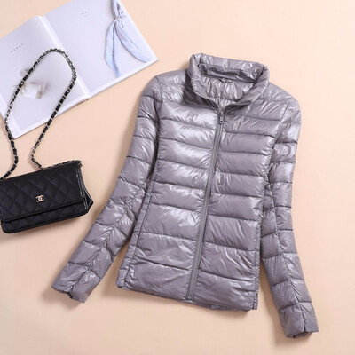 

Camping & Hiking Down Light thin short female Stand collar Down Jackets Keep warm Down jacket Large code fat girl