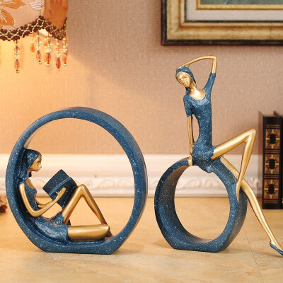 

European character beauty home decor ornament crafts set home interior resin girl figurines home decorations accessories