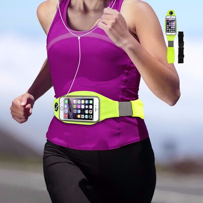 

Running Belt Waist Pack Touch Screen Window Phone Sport Waist Bag Waterproof Clear Cycling Workout Walk Hiking Reflective