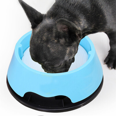 

Dipper dog bowl dog pot dog drinking water not wet mouth drinking water basin drinking water bowl pet cat Teddy dog supplies blue