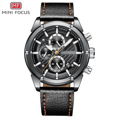 

MINI FOCUS Fashion Sports Men Leather Strap Quartz Watch MF0161G