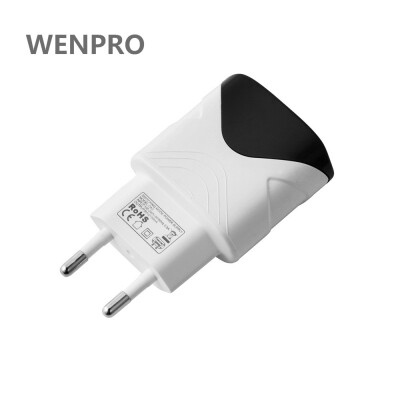 

Universal EU Plug 2 USB Charger Mobile Phone Wall Travel Power Adapter for Iphone Samsung with V8 Cable