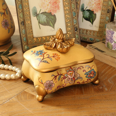 

European-style ceramic jewelry box decorative box ornament country pastoral porcelain creative Furniture decoration ornaments