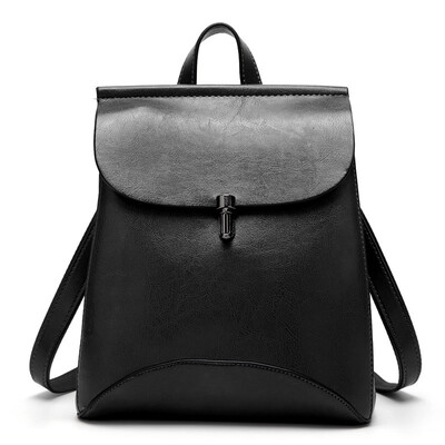 

New large Simple retro Splice back Messenger woman PU leather backpack girl school bags metal buckle travel laptop leisure bag