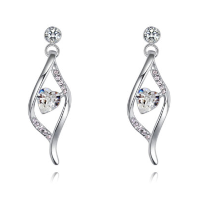 

Heart Crystal from Austrian Drop Earrings For Women Fashion Jewelry Valentines Day Gift High Quality Accessories 28903