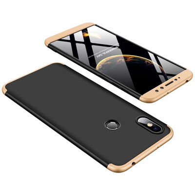 

MOONCASE Three-parts structure design Full Protection Hard Plastic Combination Case for Xiaomi Redmi S2 Black Gold