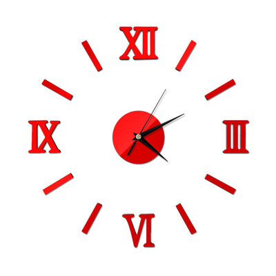

3D DIY Wall Clock Home Modern Decoration Crystal Mirror Vinyl Art Sticker Decals