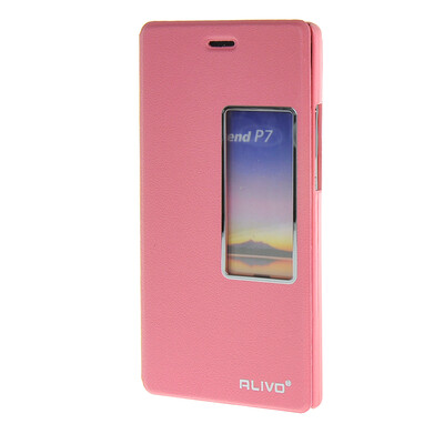 

MOONCASE Huawei Ascend P7 чехол для View Slim Leather Flip Pouch Bracket Back Cover Pink