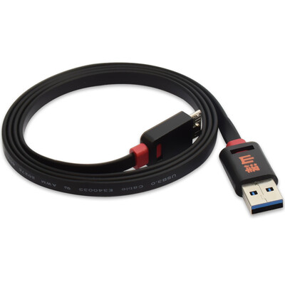 

Shanze SAMZHE ZJX-830 ultra-thin high-grade flat ultra-high speed USB30 turn MicroB mobile hard drive line 1 m black